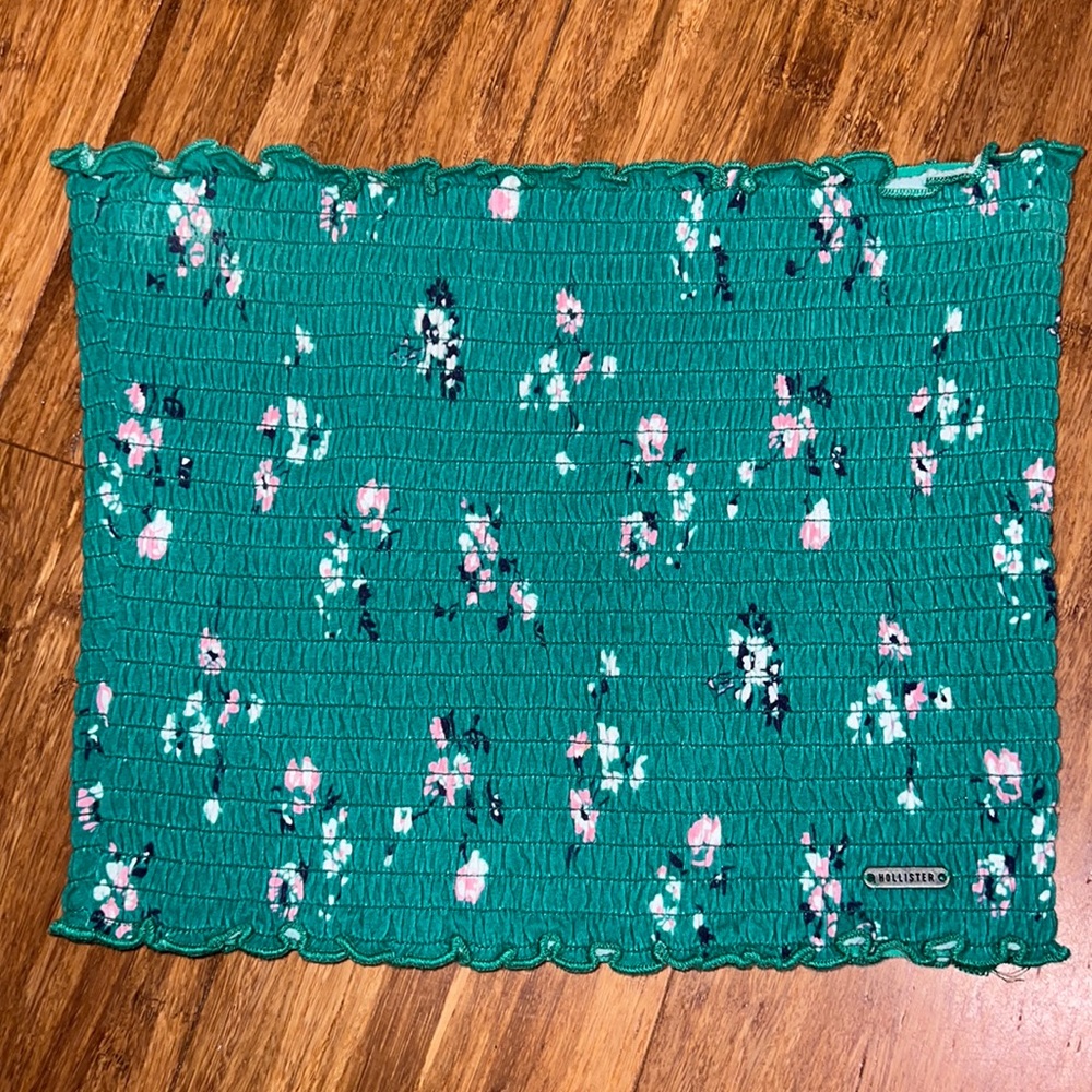 Hollister Green Floral Tube Top